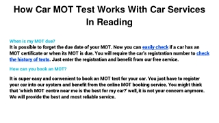 How car MOT TEST works