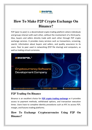 How To Make P2P Crypto Exchange On Binance?