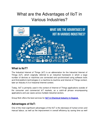 What are the Advantages of IIoT in Various Industries_