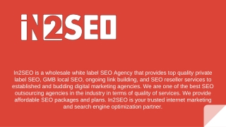 Best SEO Reseller Services - In2SEO