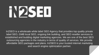 Private White Label SEO Services - In2SEO