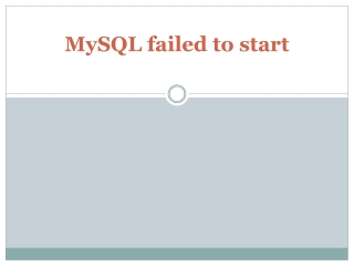 MySQL failed to start