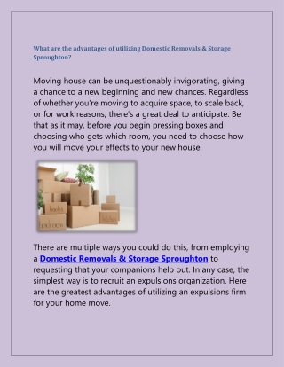 Get Domestic Removals & Storage in Sproughton