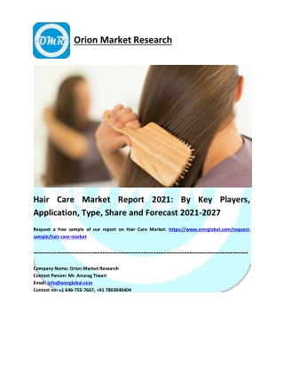 Hair Care Market Size, Share, Impressive Industry Growth, Report 2027