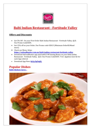 5% off - Balti Indian Restaurant Takeaway Fortitude Valley, QLD