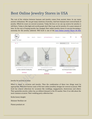 top online jewelry stores in usa