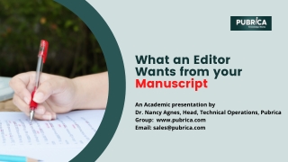 What an editor wants from your manuscript