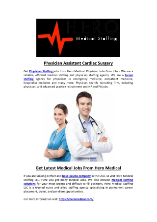Physician Assistant Cardiac Surgery