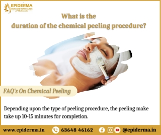 Duration of the chemical peeling procedure - Best Skin Clinic in Bangalore