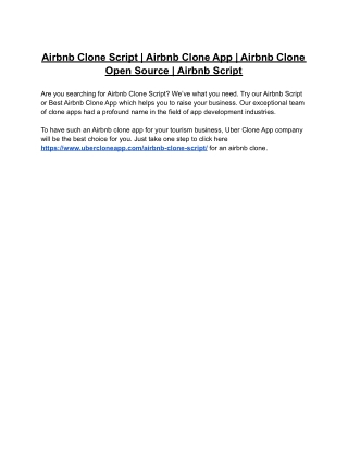 Airbnb Clone Script | Best Airbnb Clone App | Airbnb Clone Open Source