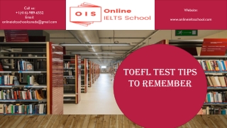TOEFL test Tips to Remember
