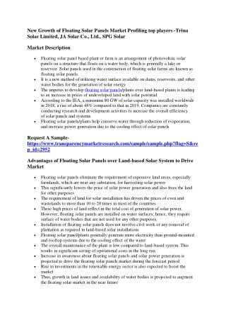 New Growth of Floating Solar Panels Market Profiling top players -Trina Solar Li