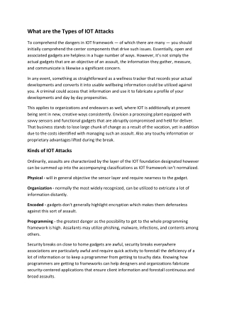 What are the Types of IOT Attacks