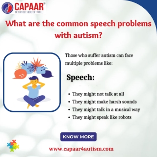Common speech problems with autism - Speech Therapy in Bangalore - CAPAAR