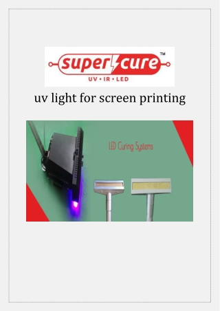 uv light for screen printing