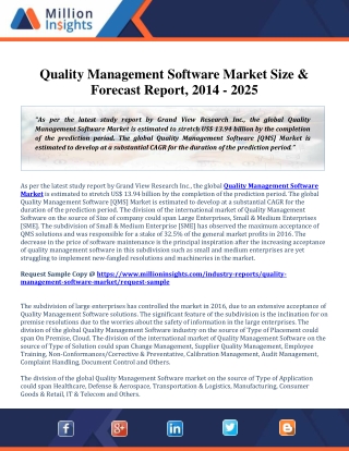 Quality Management Software Market is estimated to stretch US$ 13.94 billion