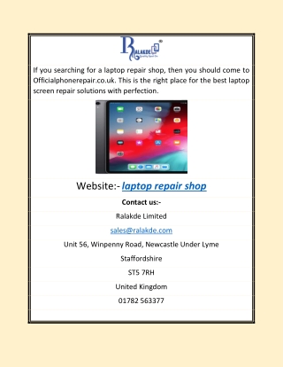 Laptop repair shop  | Officialphonerepair.co.uk