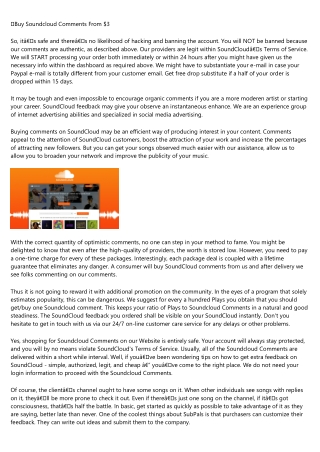 Sage Advice About buy soundcloud comments From a Five-Year-Old