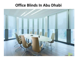 Office Blinds In Abu Dhabi