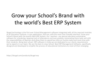 Grow your School’s Brand with the world’s Best ERP