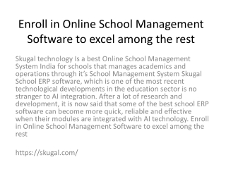 Enroll in Online School Management Software to excel