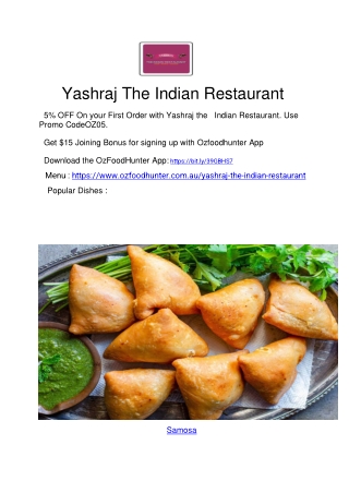 5% Off - Yashraj The Indian Restaurant Upper Mount Gravatt, QLD