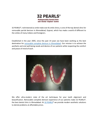 Removable Complete and Partial Denture