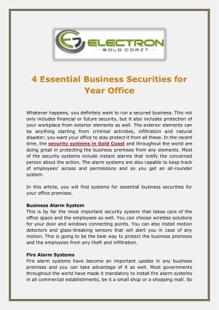 4 Essential Business Securities for Year Office