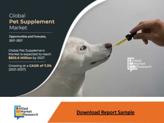 Pet Supplement Market Expected to Reach $822.6 Million by 2027