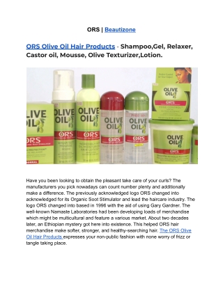 ors olive haircare products