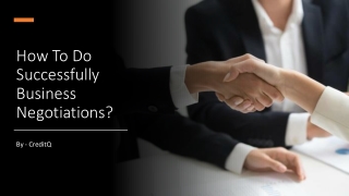 How To Do Successfully Business Negotiations