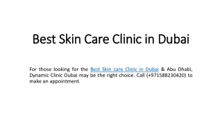 Best Skin Care Clinic in Dubai