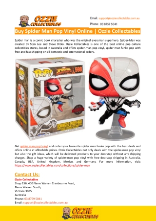 Buy Spider Man Pop Vinyl Online