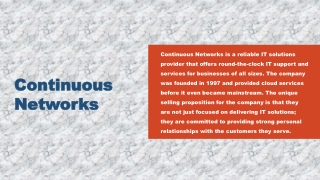 Best IT Support in NJ-Continuous Networks