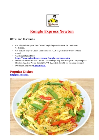 5% off - Kungfu Express Newton Takeaway Menu, SA