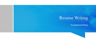 Resume Writing