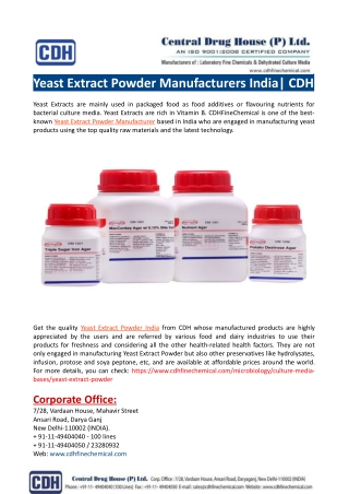 Yeast Extract Powder Manufacturers India