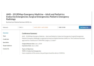 AMS &ndash; 2019EMap-Emergency Medicine &ndash; Adult and Pediatrics Endocrine Emergencies; Surgical Emergencies; Pediat