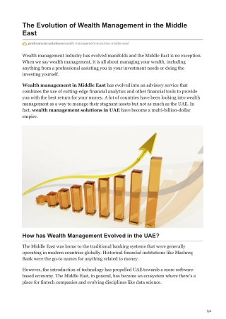 The Evolution of Wealth Management in the Middle East