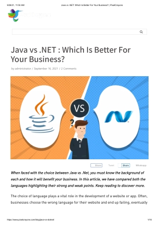Java vs .NET: Which Is Better For Your Business? PixelCrayons