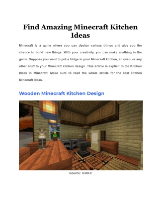 Find Amazing Minecraft Kitchen Ideas