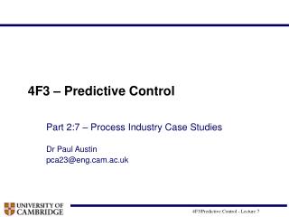 4F3 – Predictive Control