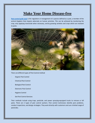 Make Your Home Disease-free