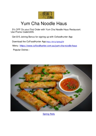 5% Off - Yum Cha Noodle Haus Menu Surfers Paradise, QLD (1)