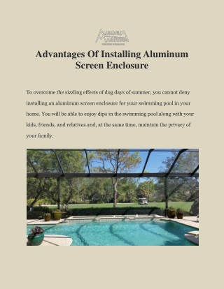 Best Aluminum Screen Enclosure In Naples | Aluminum Master LLC