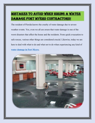 Commercial Water Damage Service in Naples