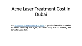 Acne Laser Treatment Cost in Dubai