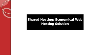 Shared Hosting: Economical Web Hosting Solution