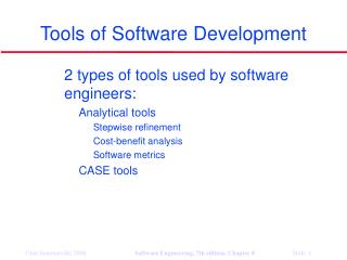 Tools of Software Development