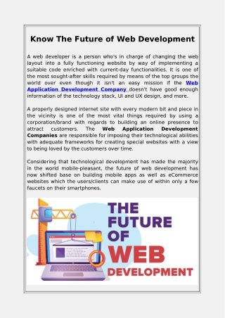 Know The Future of Web Development